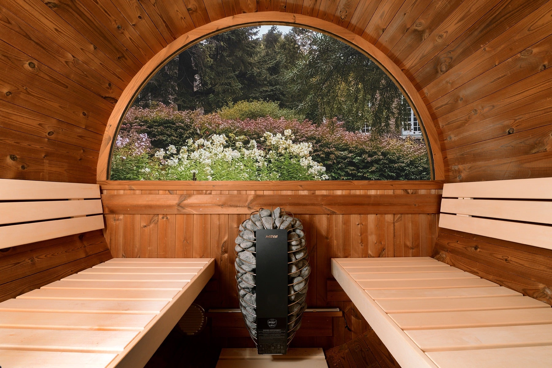 Evander Outdoor Barrel | Canopy & Half Moon
