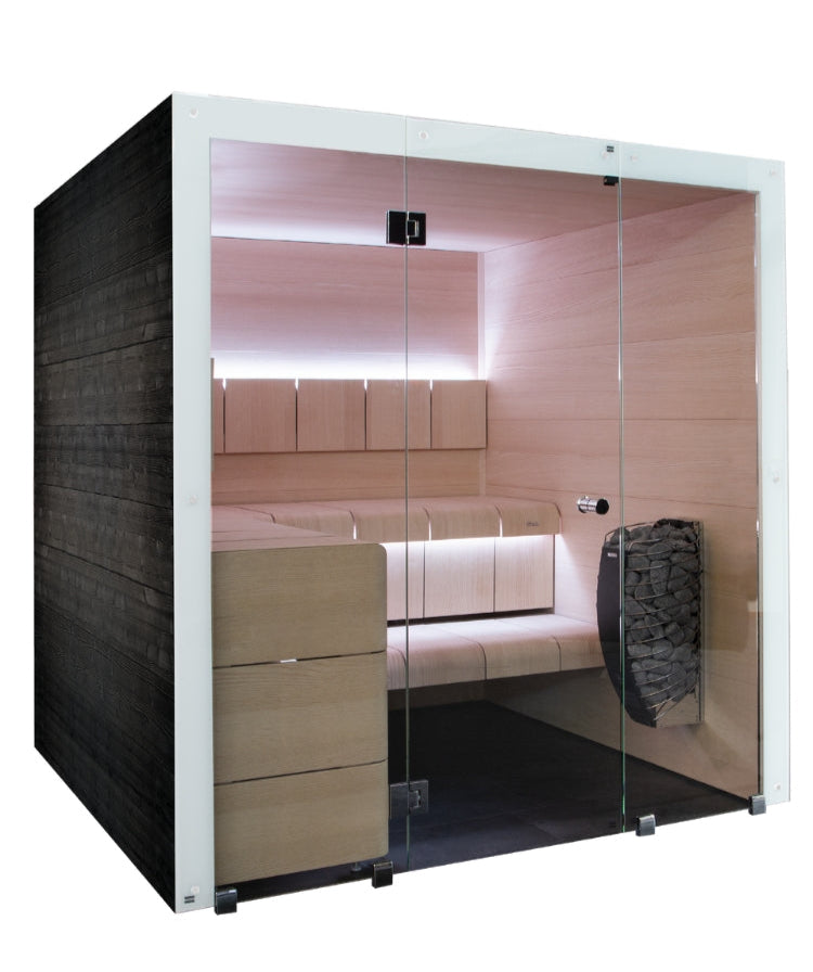 Ventura Indoor Cabin - Black-Stained Spruce / Veneered Ash - Indoor Saunas